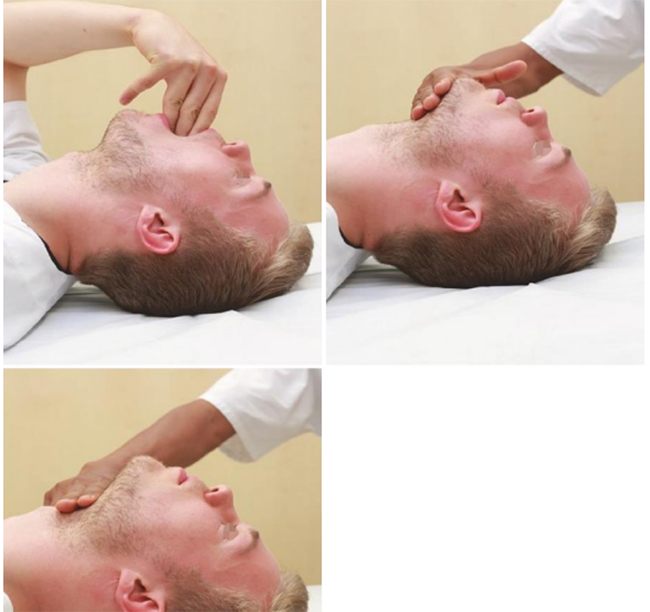 Các bước kiểm tra của kỹ thuật thăm khám 3-3-2 để nhận ra đường thở khó về mặt giải phẫu
