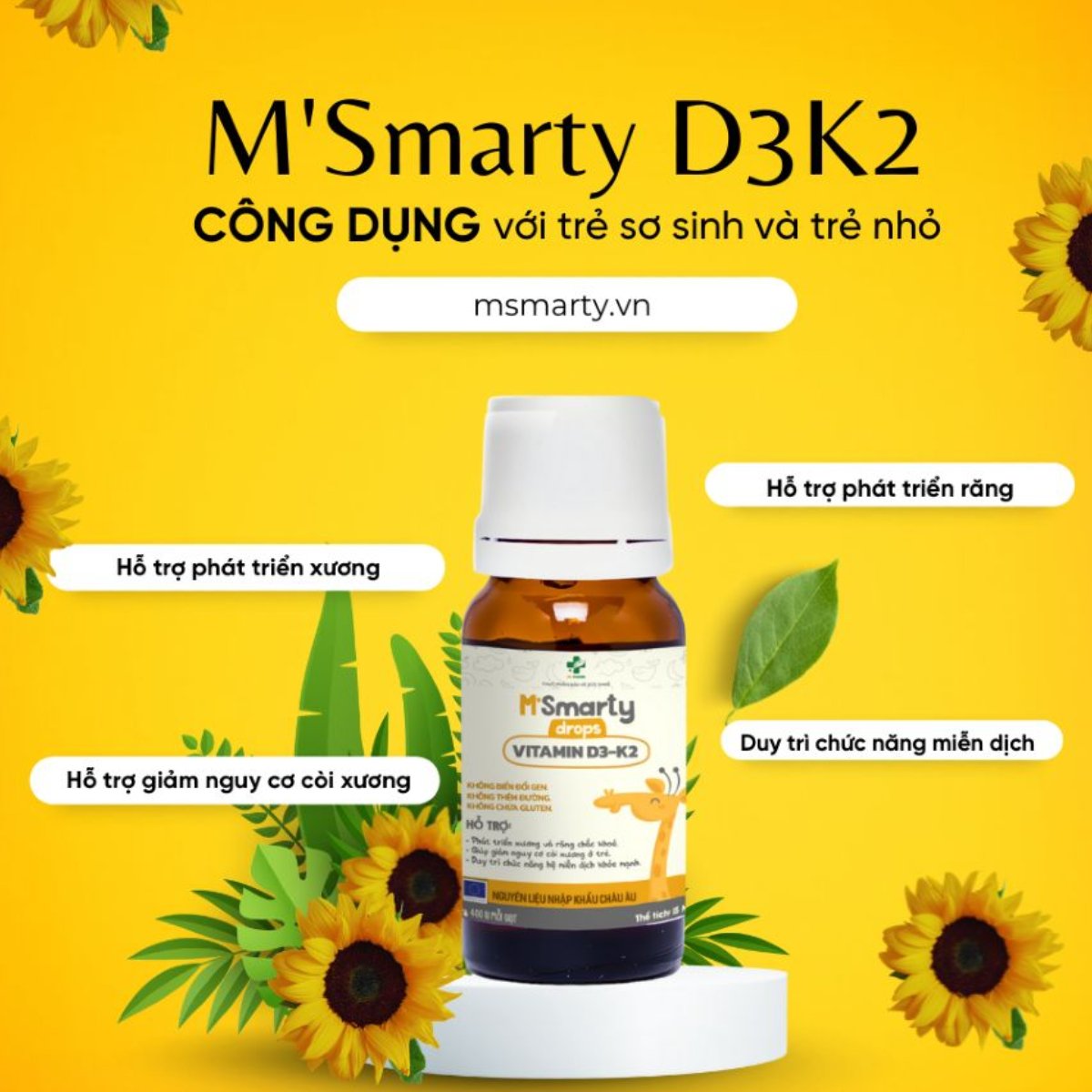 Những trường hợp nào mẹ nên cho con sử dụng M'Smarty Vitamin D3K2 Drops