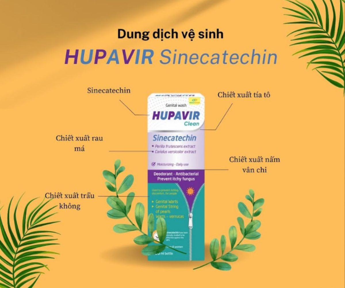 Dung dịch vệ sinh Hupavir Sinecatechin