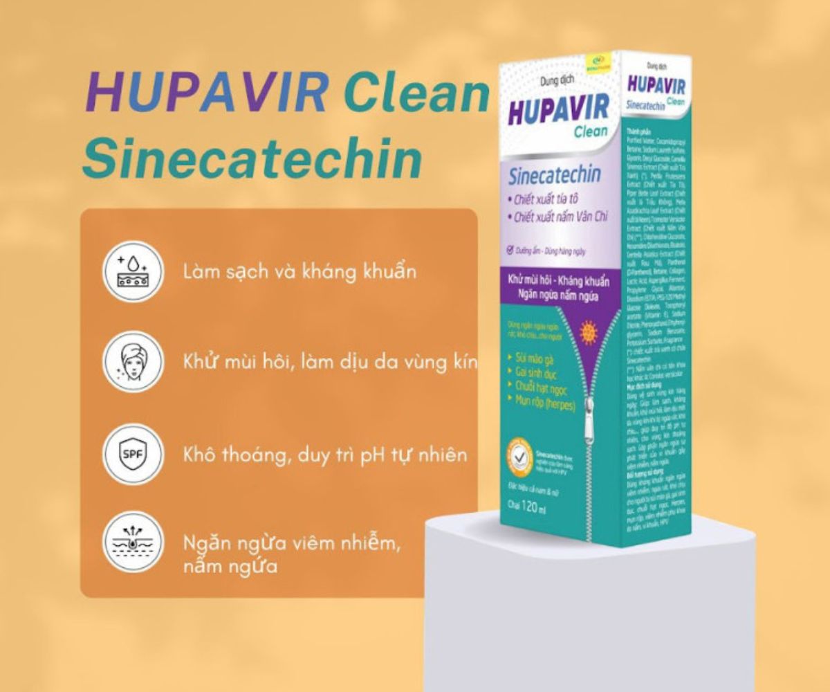 Dung dịch vệ sinh Hupavir Sinecatechin