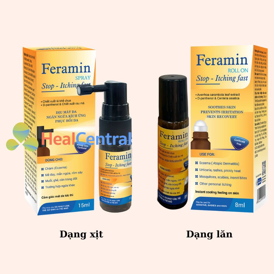 Lăn ngứa Feramin và Xịt ngứa Feramin